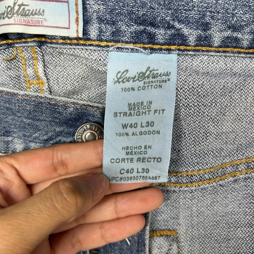 Levi Strauss Signature Straight Fit Jeans Men's Blue Denim Classic‎ - 41X31